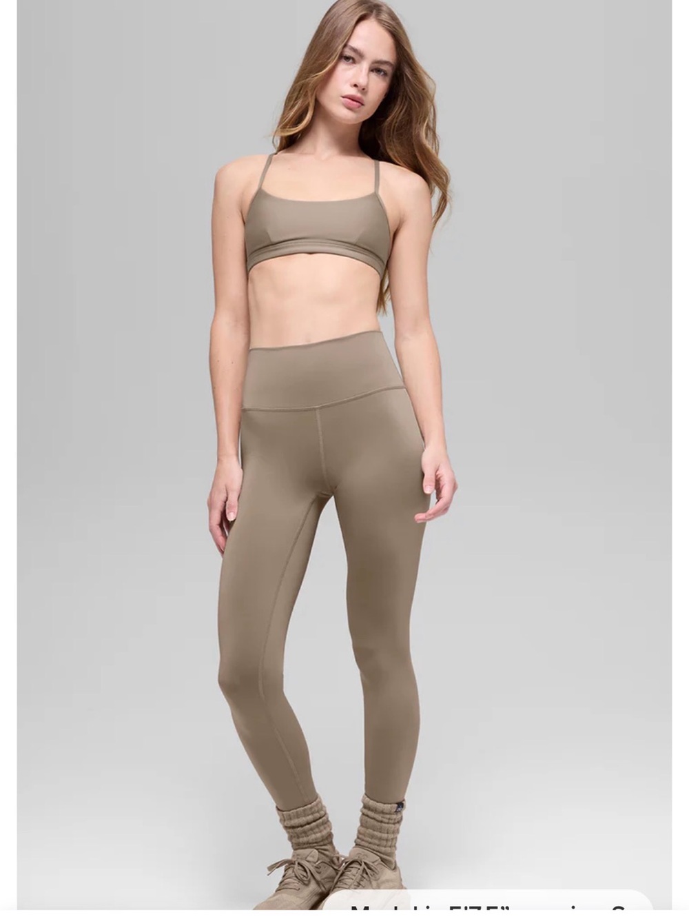 ALO Yoga Women's Taupe High-Waist Leggings & Bra Set